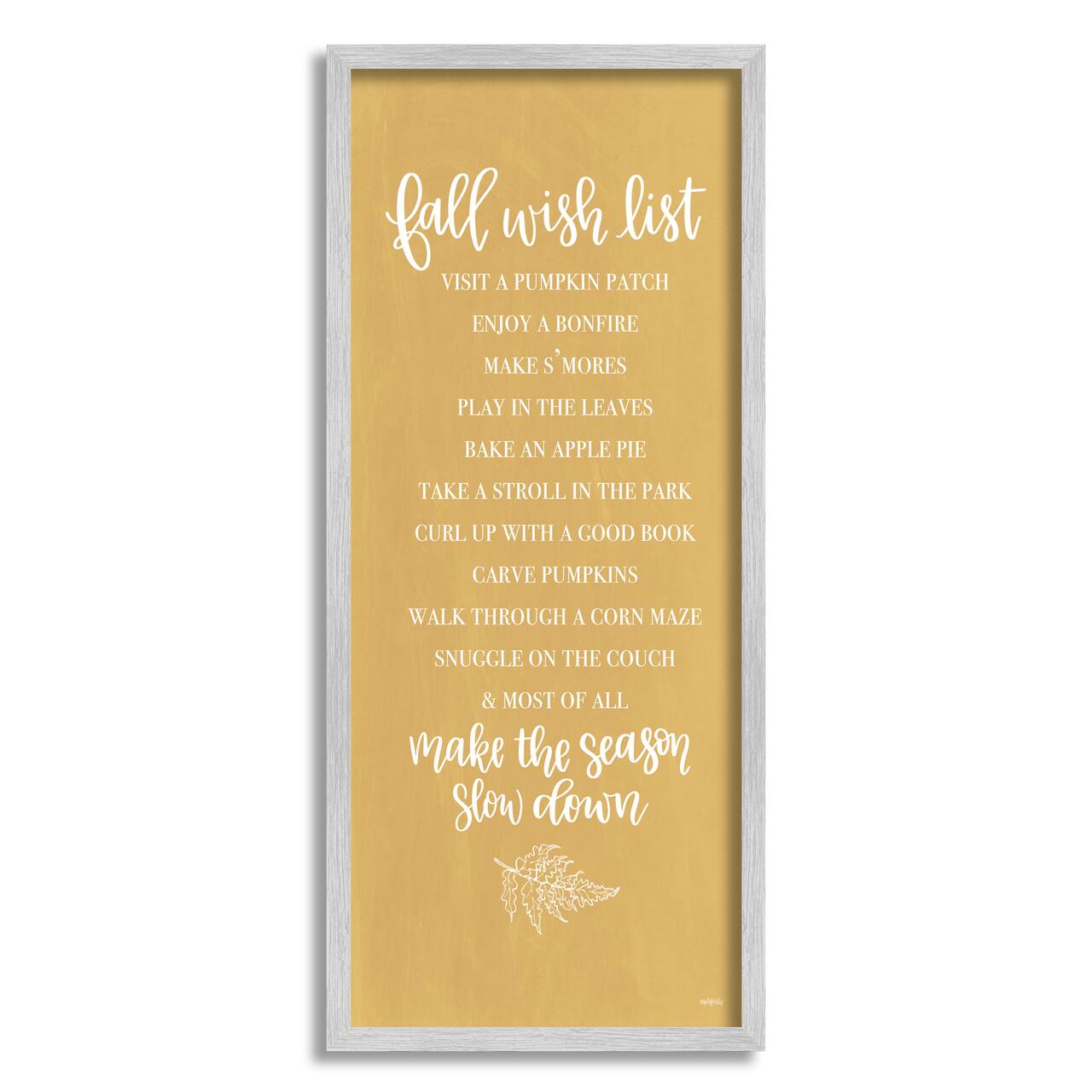 Stupell Industries Tan Fall Wish List Framed Giclee Art